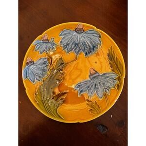 Majolica Prairie Flower Plate - Circa 1900 - Rare - Beautiful!